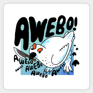 Awebo! Ptarmigan Bird with Knife Meme Sticker